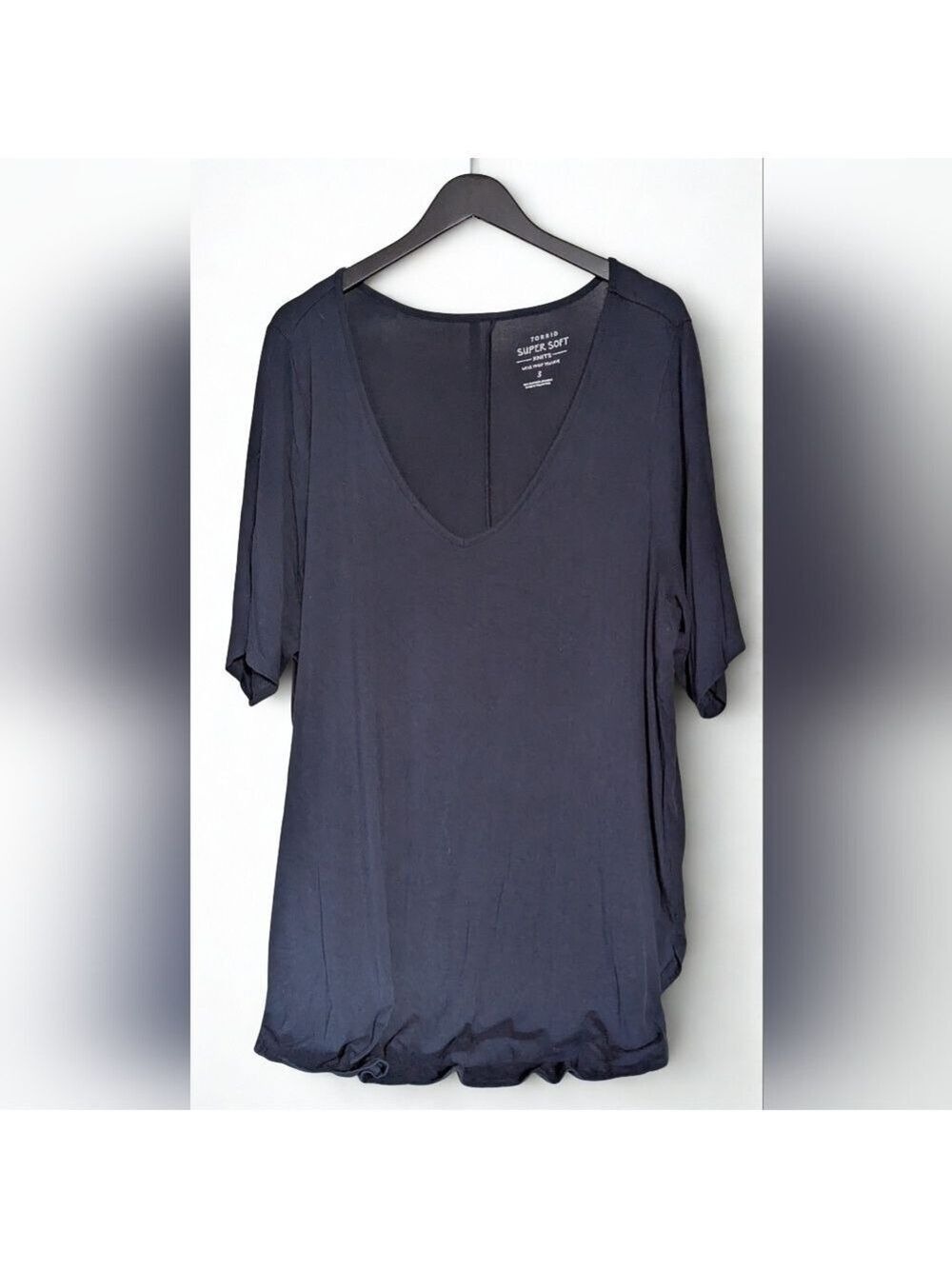 Torrid Deep Navy V Neck Short Sleeve Top